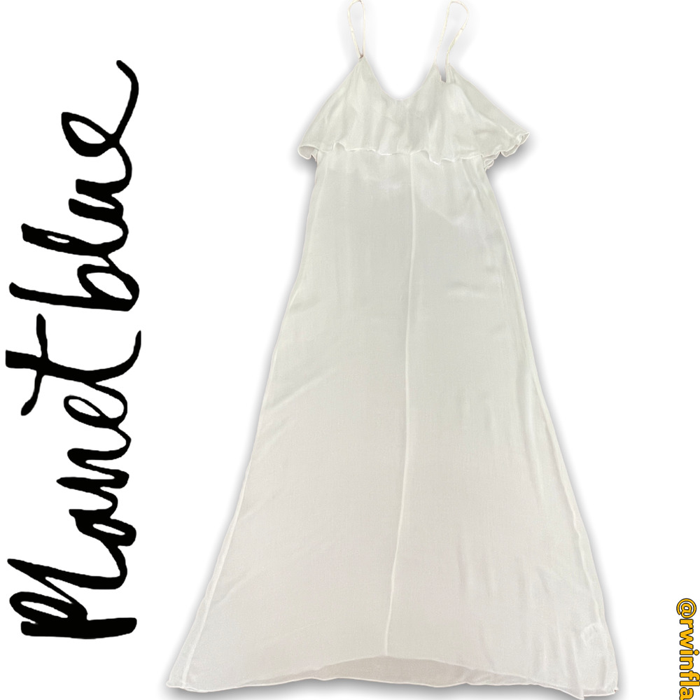 Blue Life Dress Ruffle Spaghetti Strap Maxi Summer